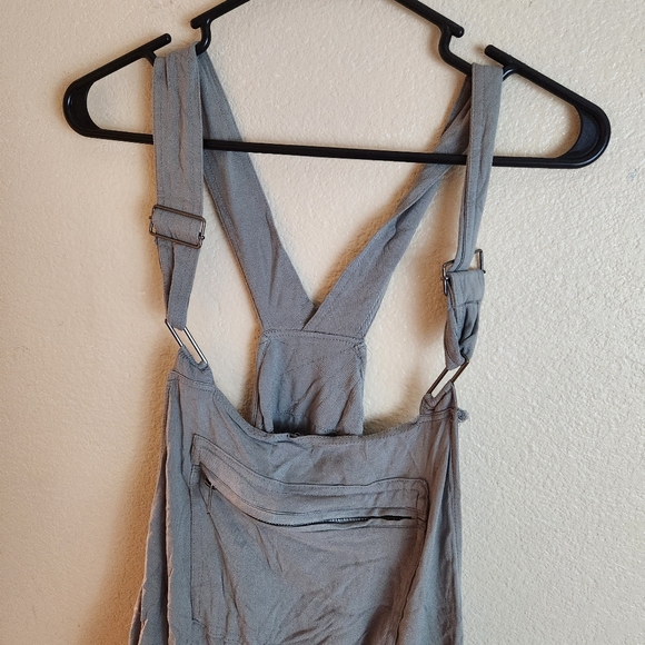Torrid 2X Gray Twill Short Overalls Military Overall Romper - Picture 8 of 11